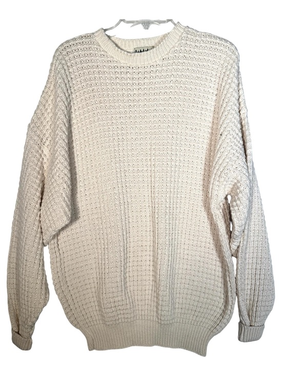 Coldwater Creek Sweaters - Vintage Coldwater Creek Cream Waffle Knit Sweater 100% Cotton Fisherman Made USA
